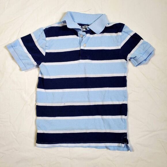 The Children's Place TCP Boys Size S (5/6) Blue Stripe SS Polo Shirt - Picture 2 of 3